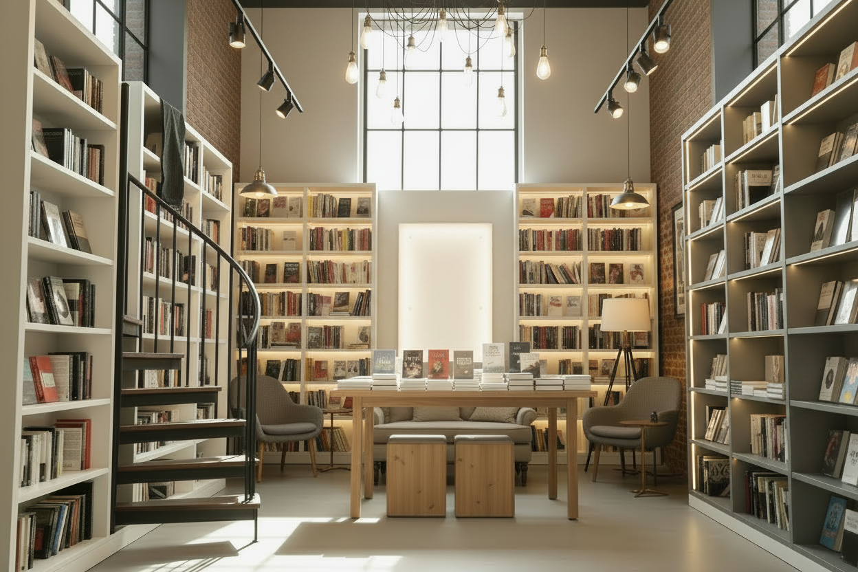 modern loft library